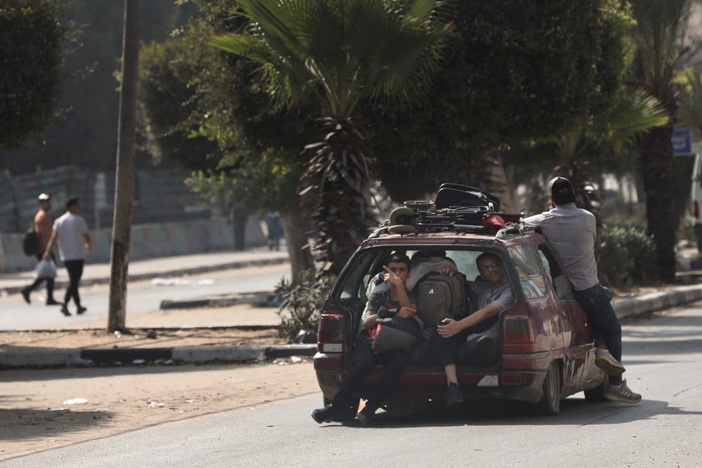 Izrael Palestínčania Hamas Gaza armáda útoky civilisti útek vojna (2)