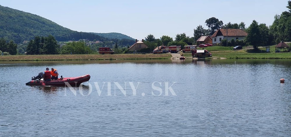 Pátracia akcia na tajchu Nová Baňa utopený muž  (2)