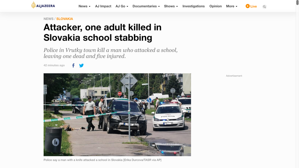Svetové médiá o útoku v základnej škole vo Vrútkach