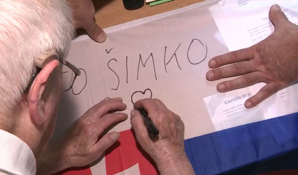 Poďakovanie Ottovi Šimkovi za zbierku 