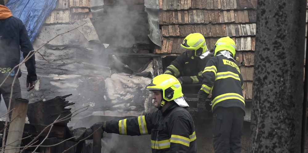 Požiar v centre Rožňavy