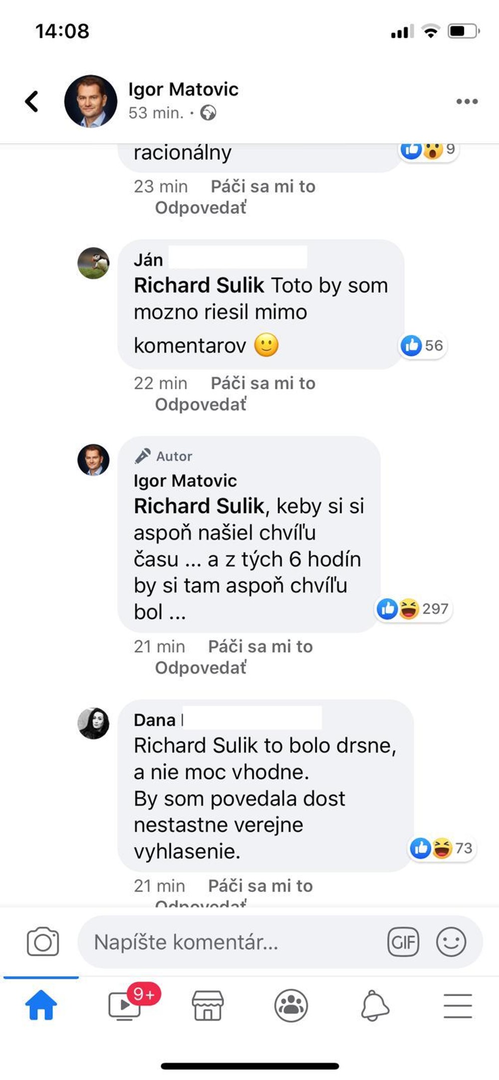 Prestrelka medzi Richardom Sulíkom a Igorom Matovičom