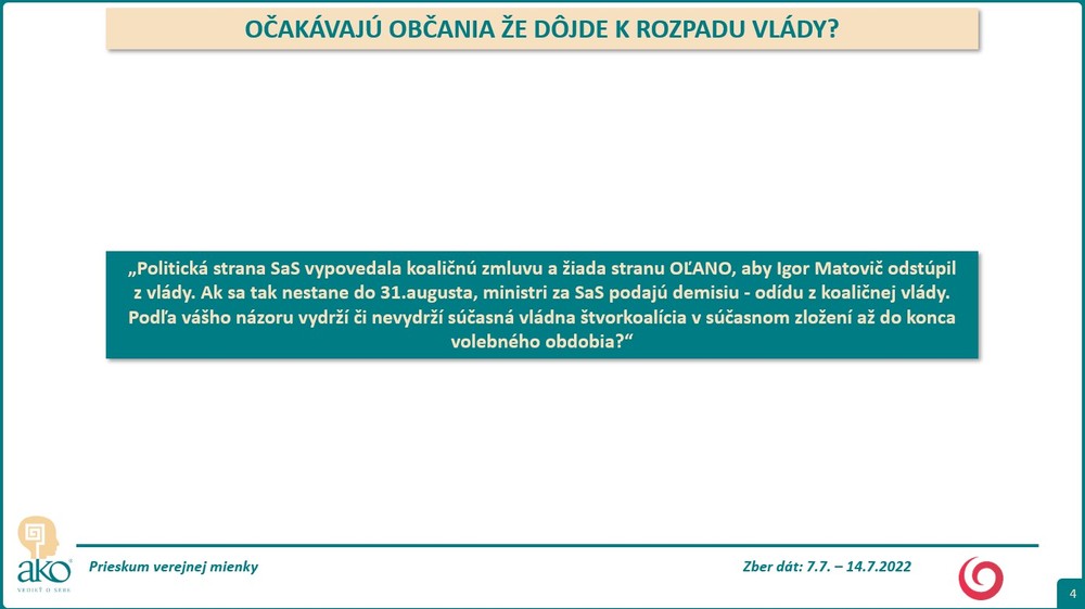 Prieskum: Očakávajú občania, že dôjde k rozpadu vlády? 2 