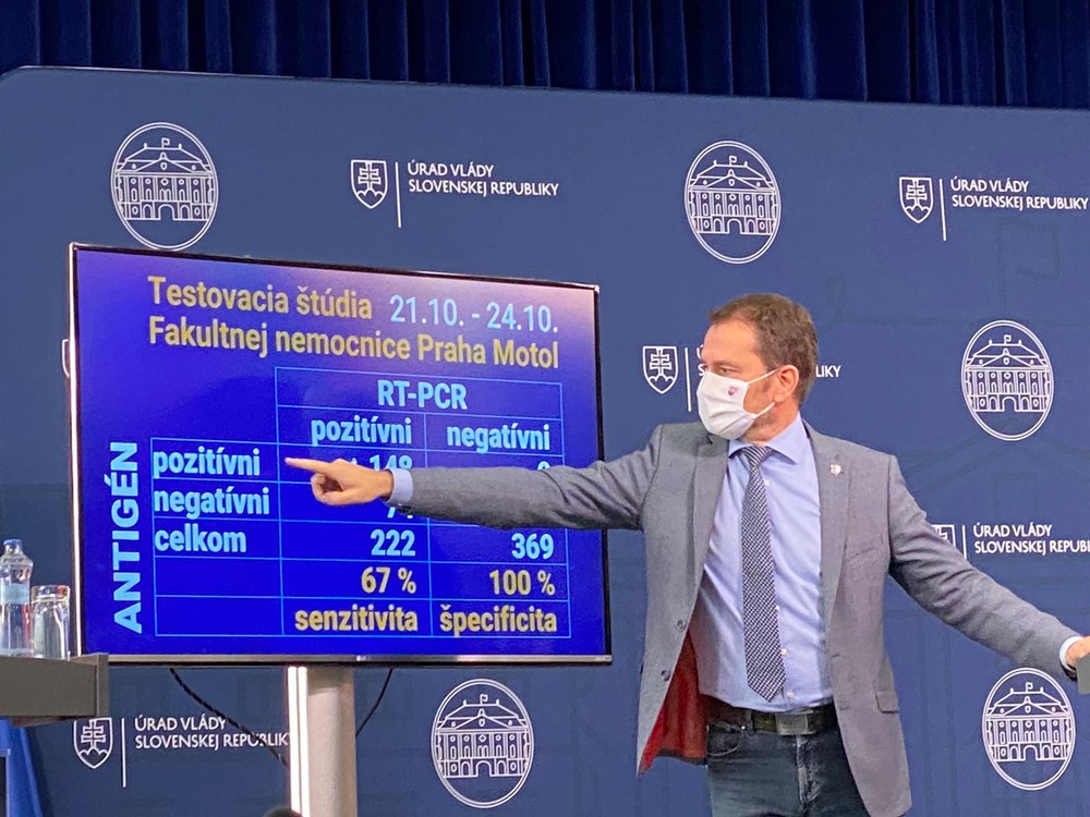 Antigénový test má podľa štúdie zachytiť 67% z toho, čo by zachytil PCR test
