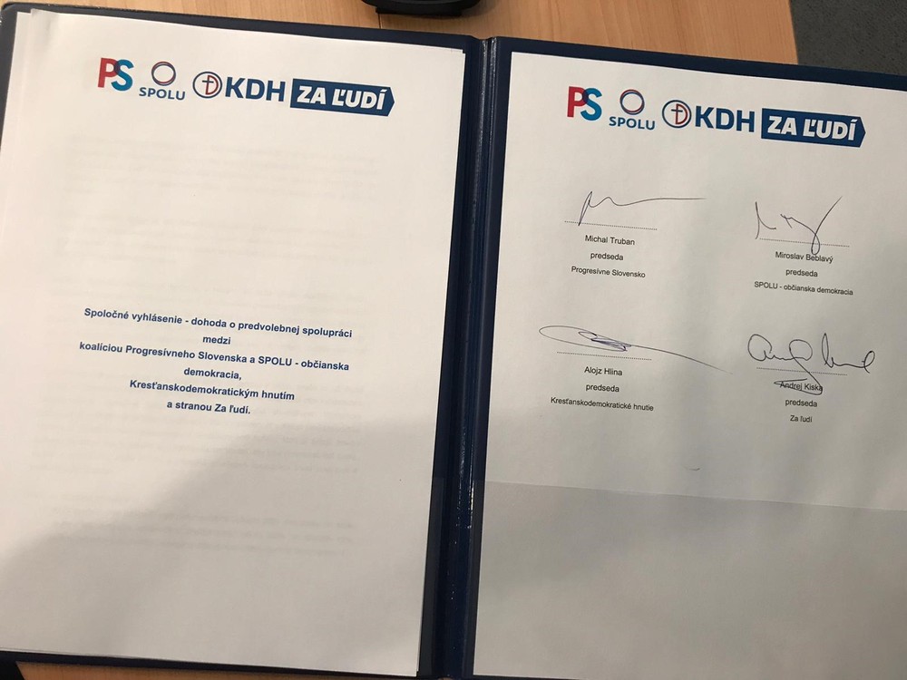Opozičné strany PS/Spolu, KDH a Za ľudí sa dohodli na predvolebnej spolupráci 