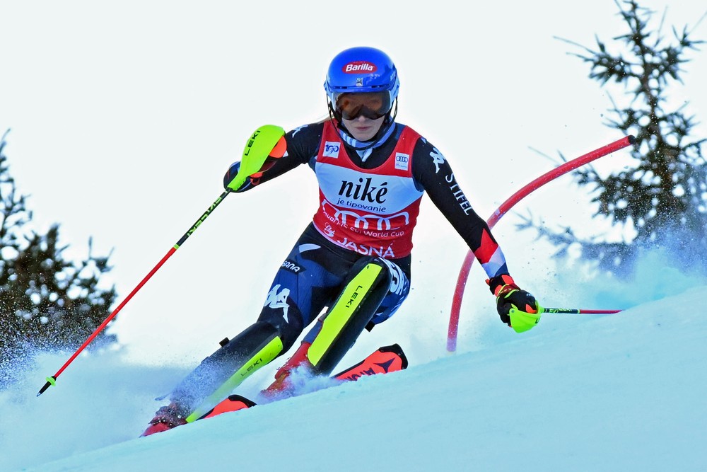 Jasná slalom lyžovanie Mikaela Shiffrinová
