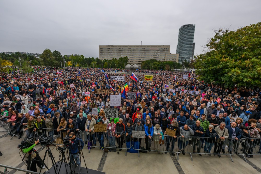 protest proti konsolidácii v Bratislave-1
