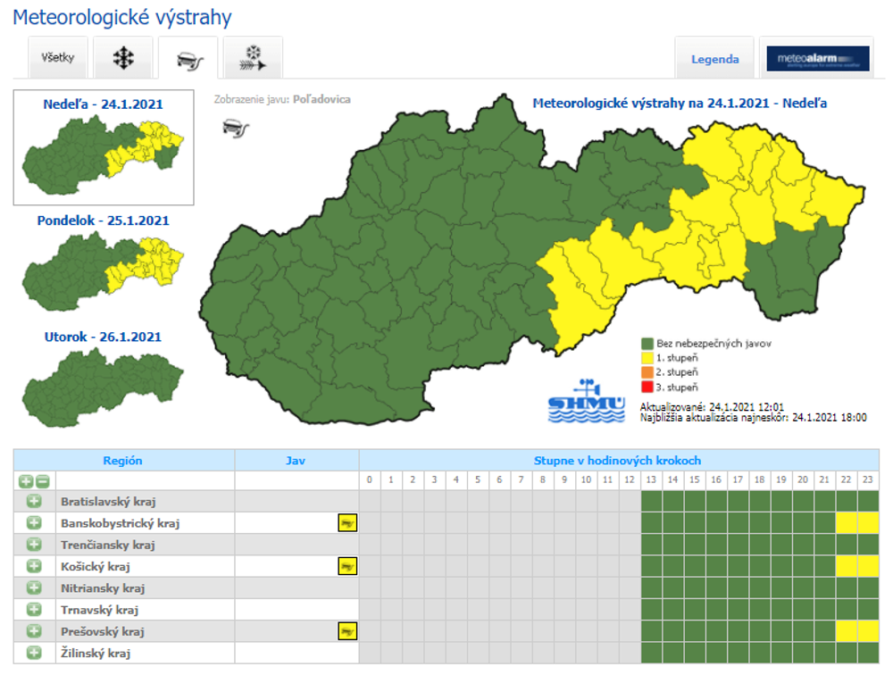 Poľadovica - nedeľa