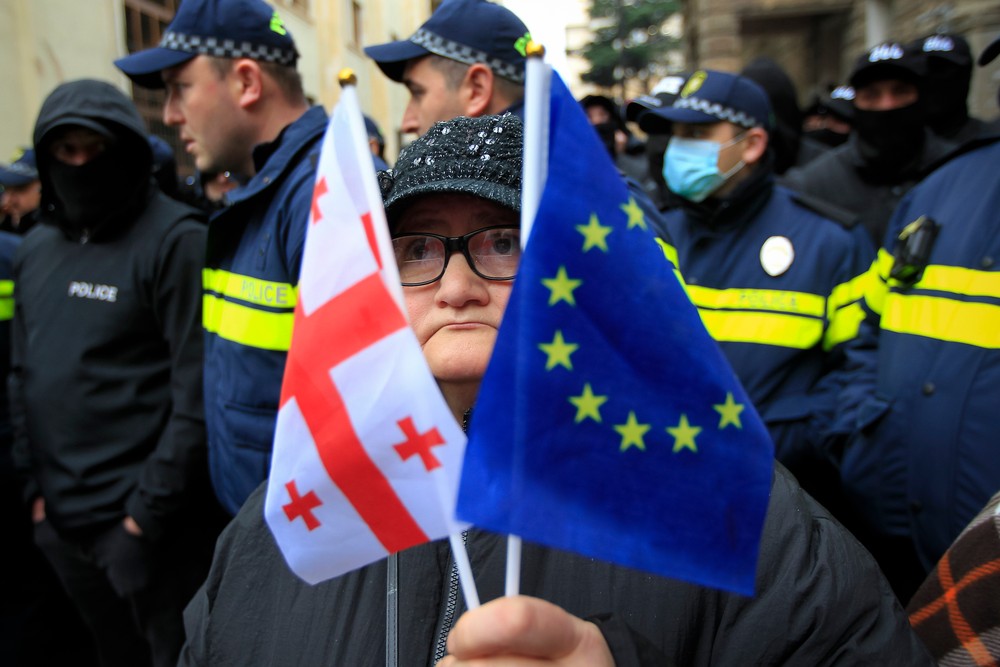 Protest v Gruzínsku