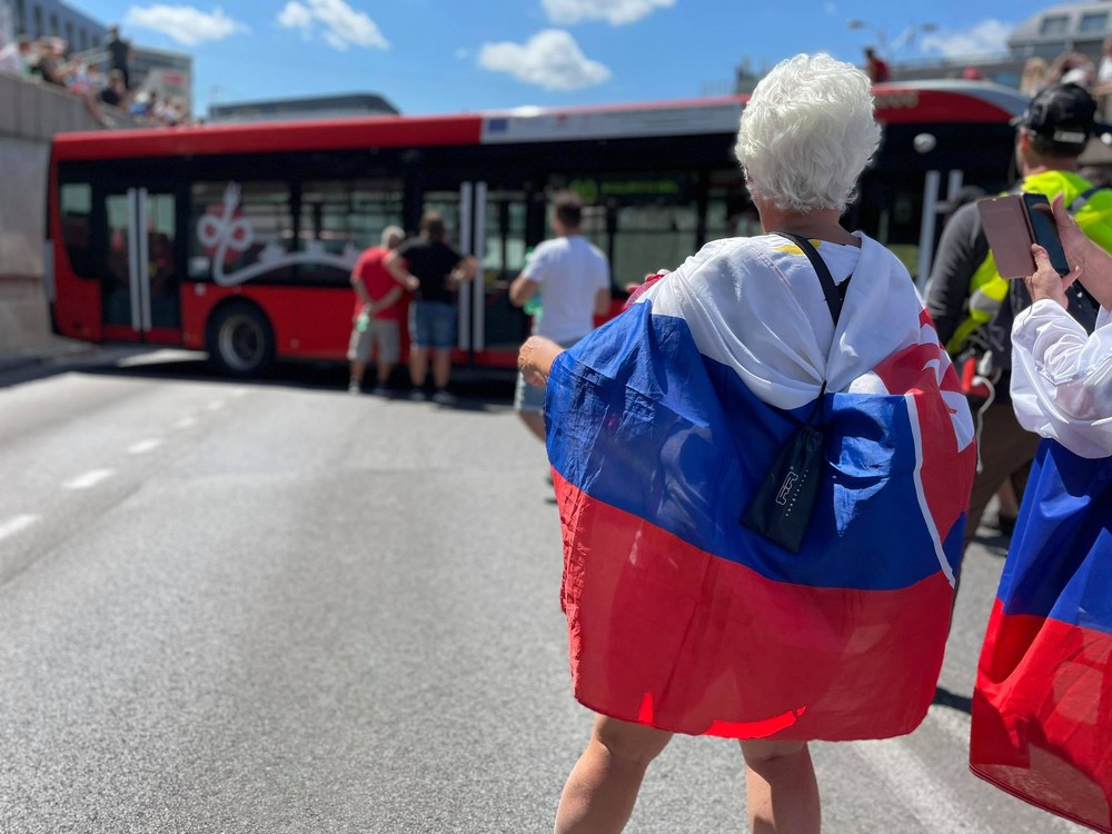 Protest pred Prezidentským palácom