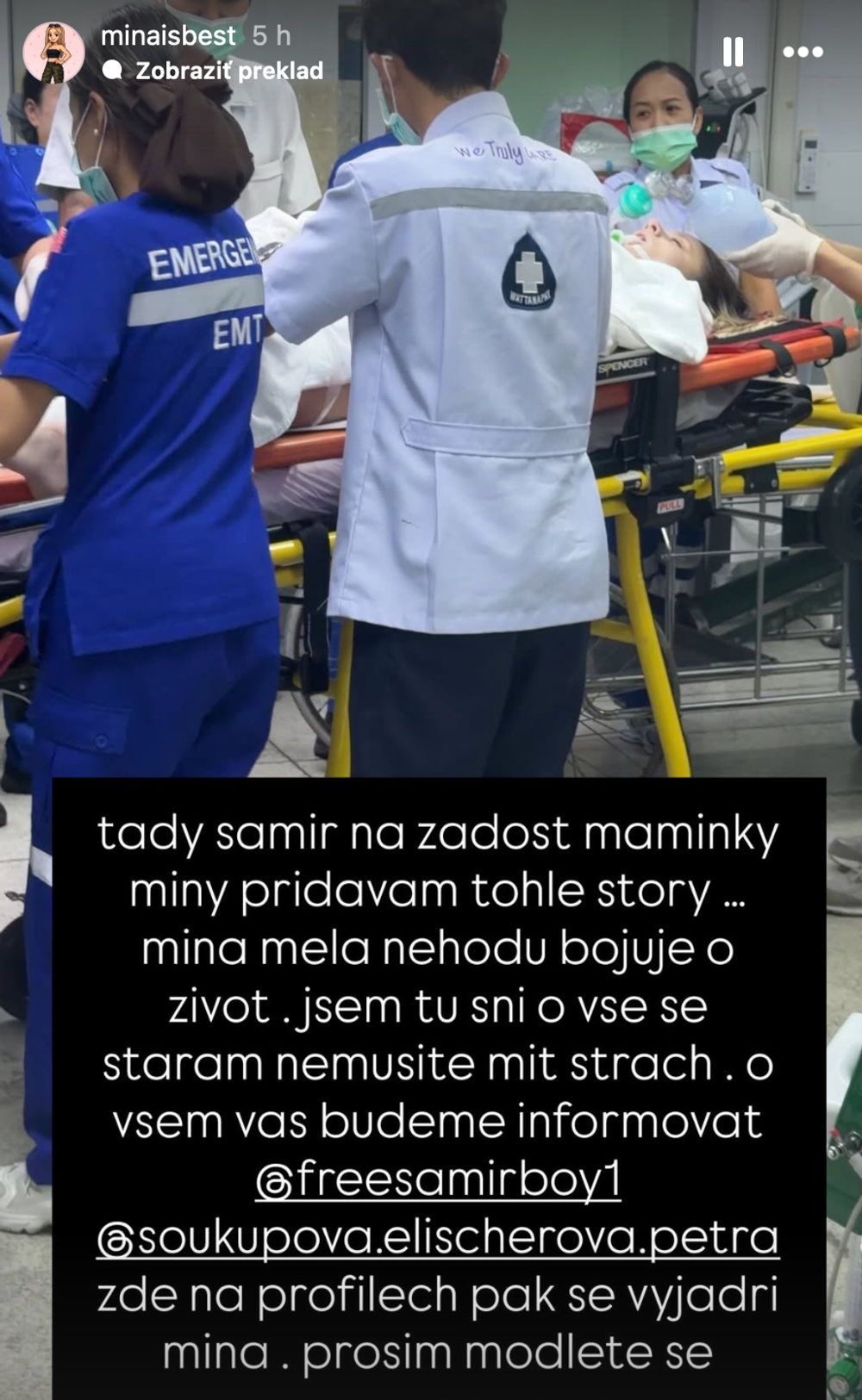Správy z boja o život Míny Elischerovej