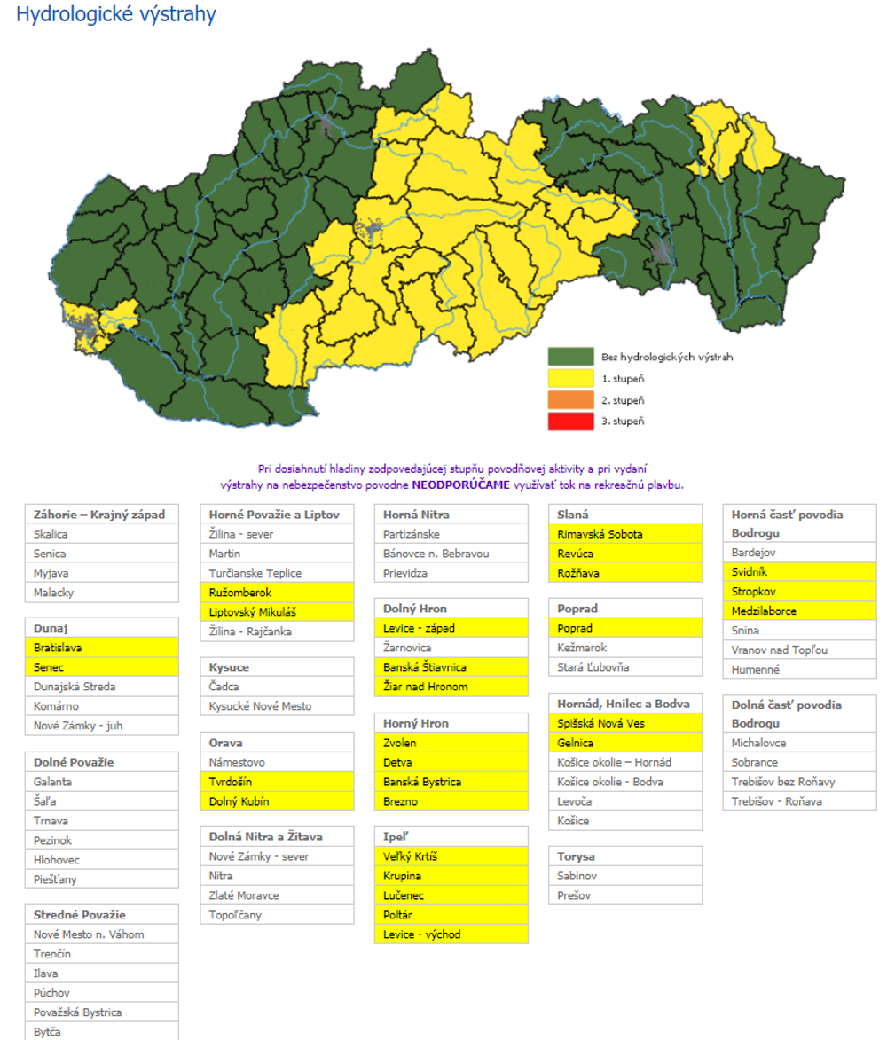Výstraha pred prívalovými povodňami 