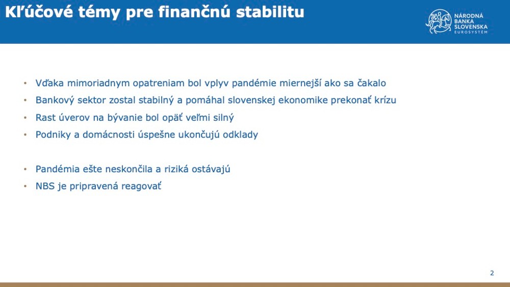 Správa o finančnej stabilite - máj 2021