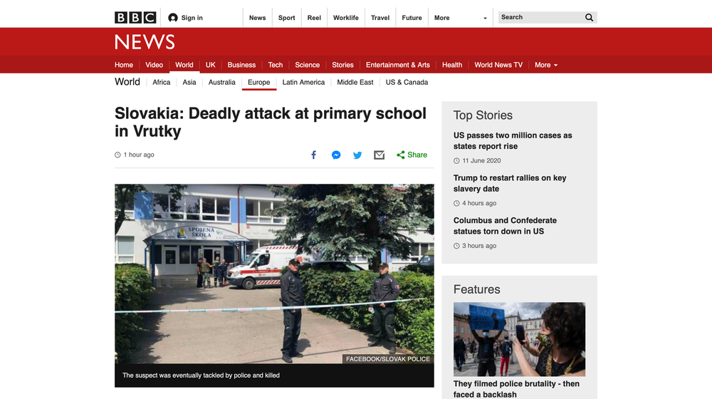 Svetové médiá o útoku v základnej škole vo Vrútkach