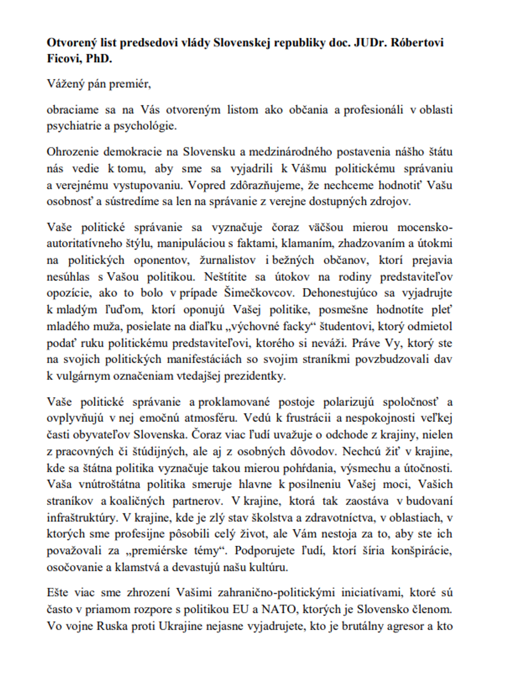 List pre Fica