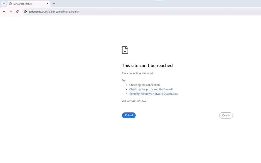 tatra banka vypadok
