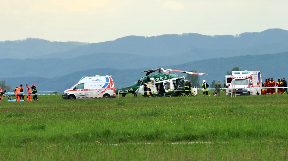 Prešov padnutý policajný vrtuľník 1