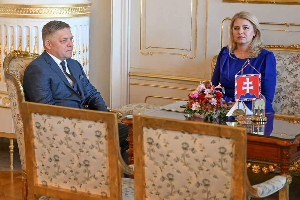 voľbynrsr23 prezidentka Zuzana Čaputová vláda poverenie Robert Fico prijatie (4)