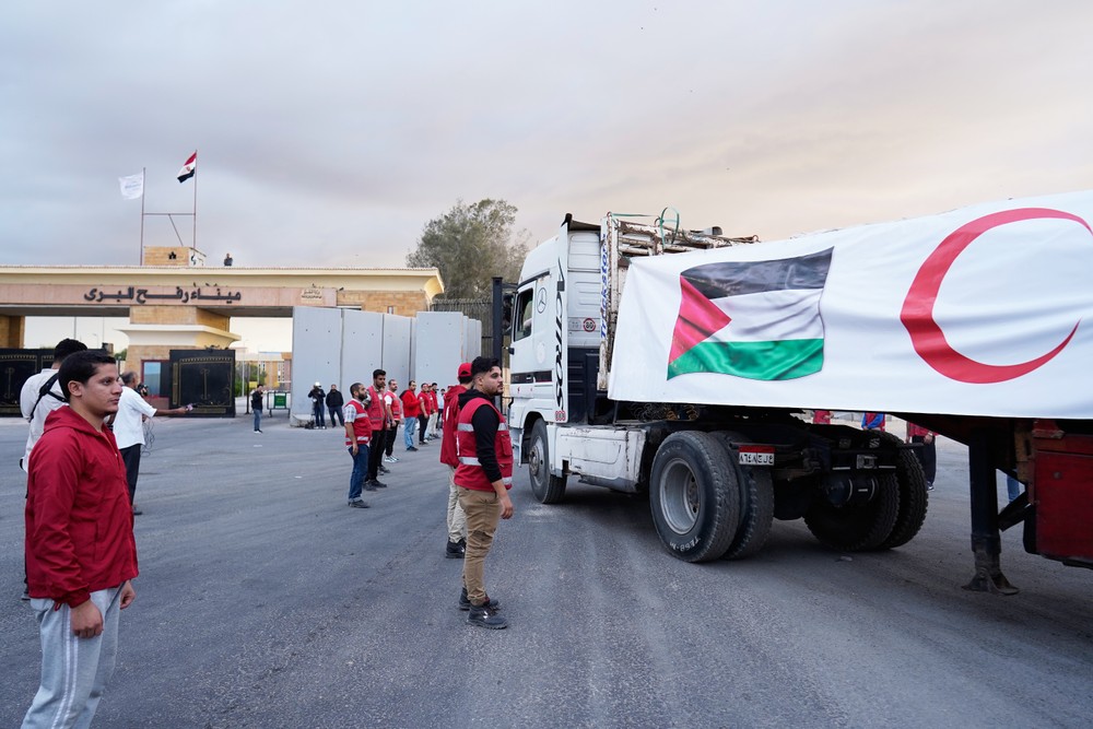 Humanitárna pomoc na hraničnom priechode Rafah