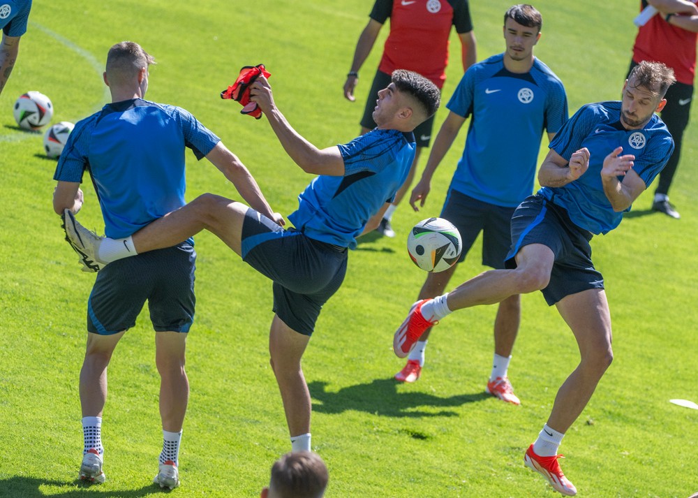 Tréning Slovákov pred zápasom proti Rumunsku