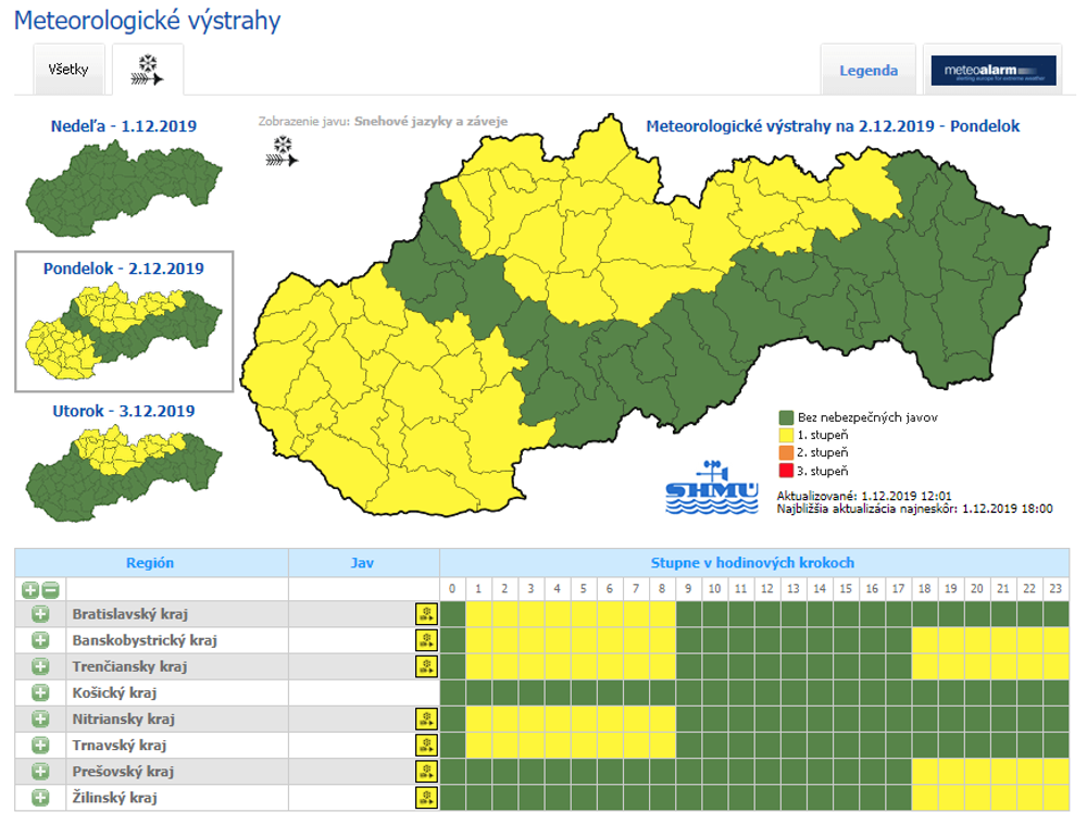 Meteorológovia varujú pred snehovými závejmi
