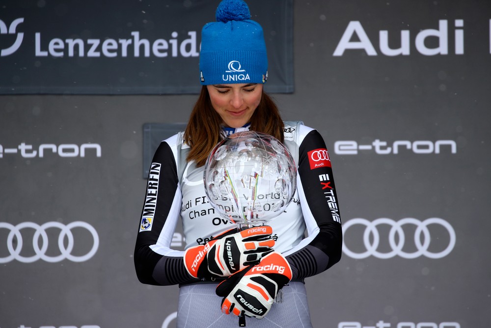 Petra Vlhová s Veľkým krištáľovým glóbusom
