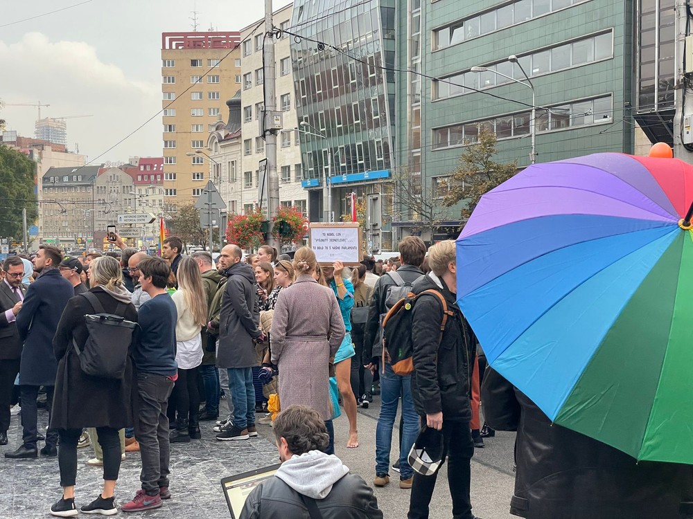 Protest na podporu LGBTI komunity