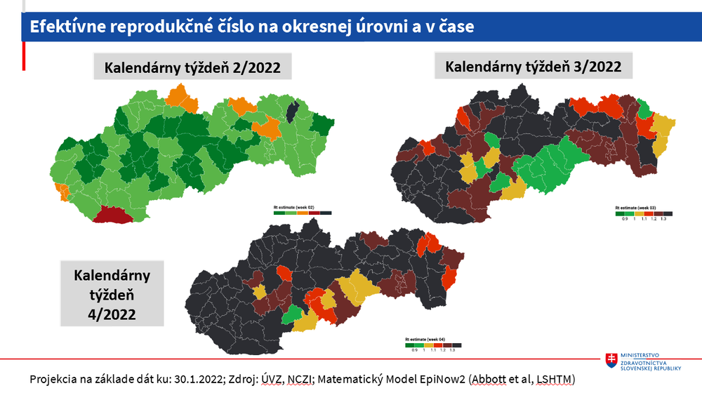 reprodukčné číslo v okresoch