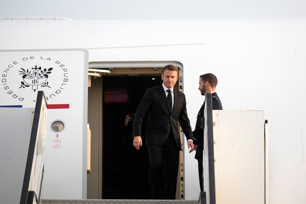 francúzsky prezident Macron v Izraeli