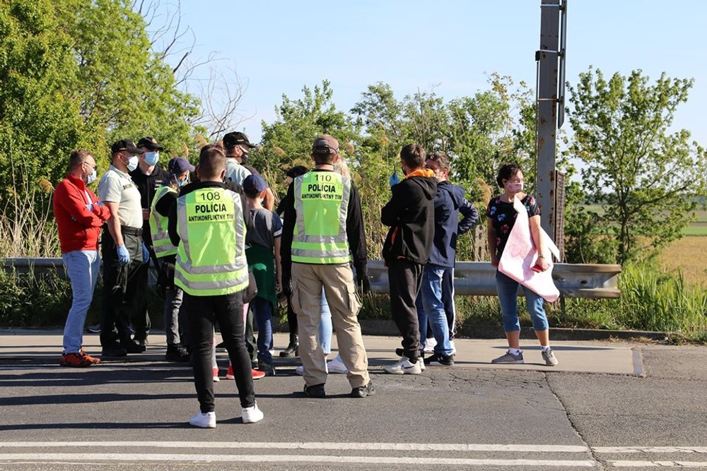 Protest na hraničnom prechode Berg