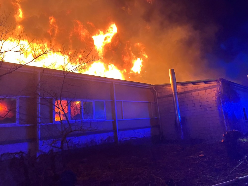 Požiar haly - Moravský Svätý Ján