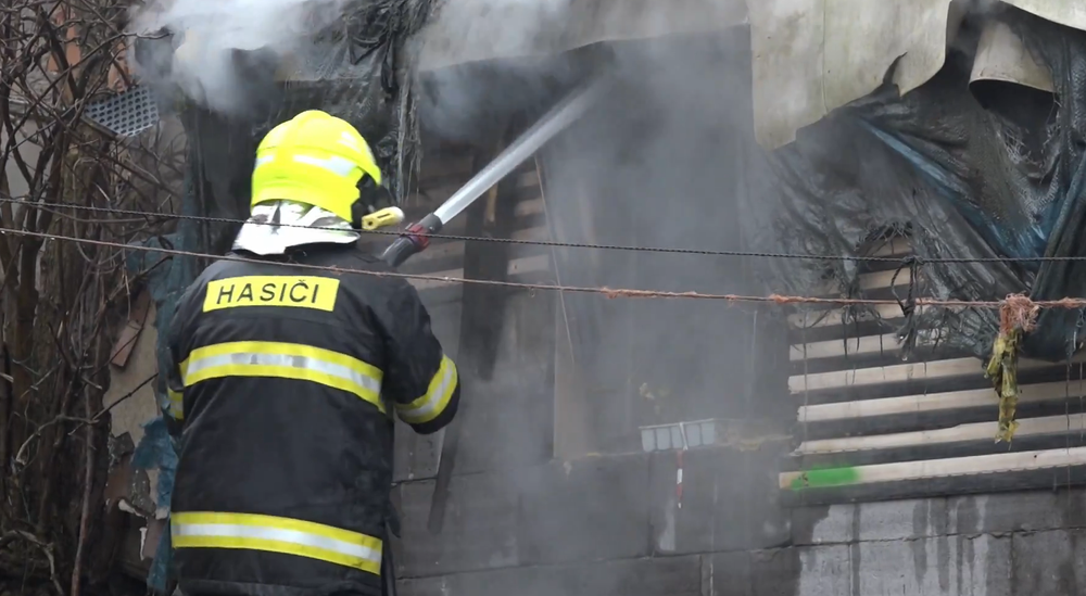 Požiar v centre Rožňavy