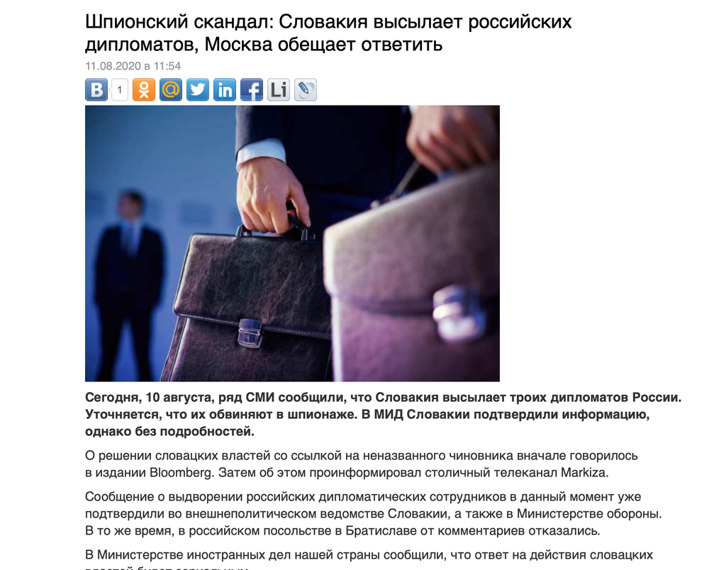 Poľské titulky o vyhostení ruských diplomatov na Slovensku