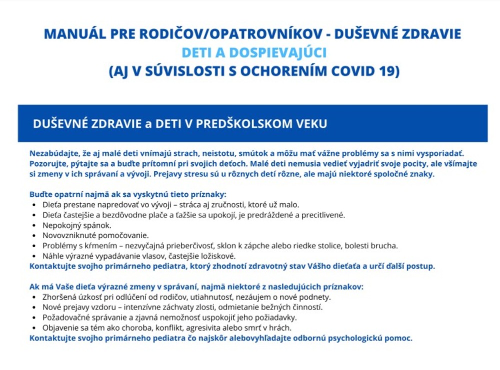 Duševné zdravie už predškolákov