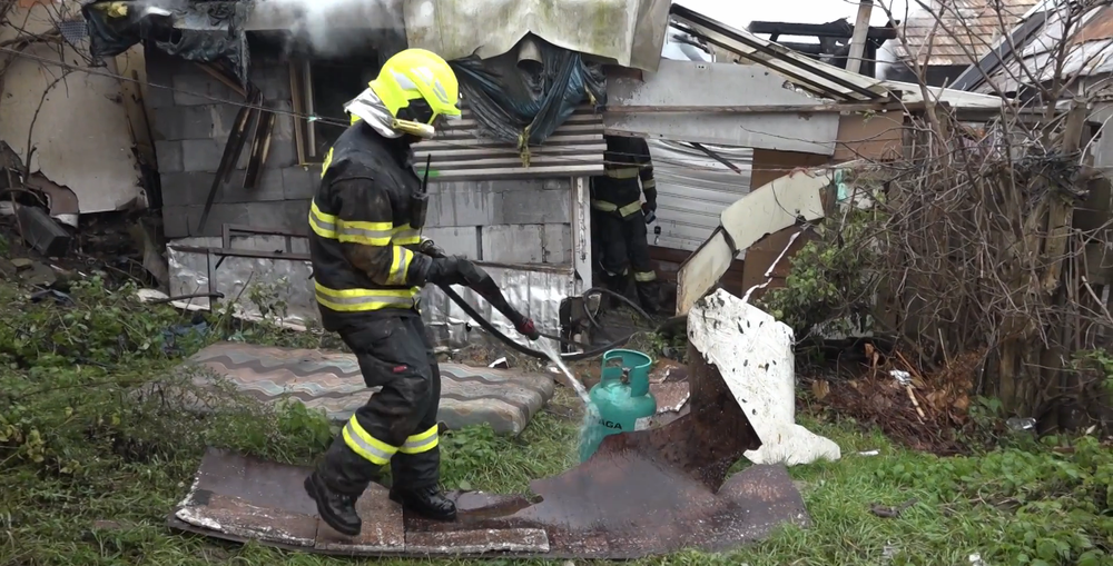 Požiar v centre Rožňavy