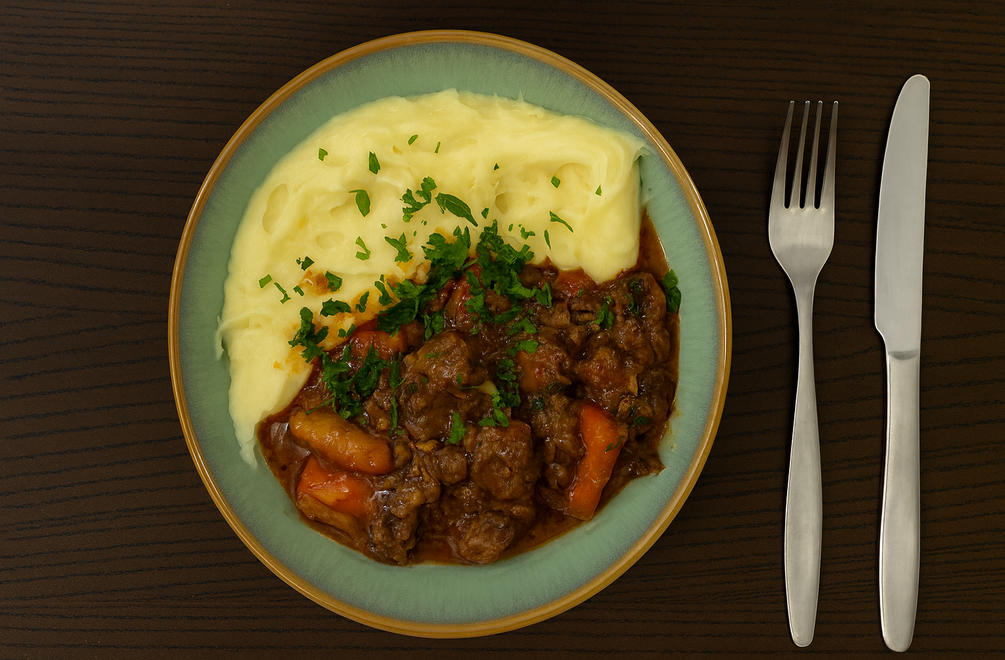 HLAVNÉ JEDLO - Hovädzie mäso so zemiakovou kašou