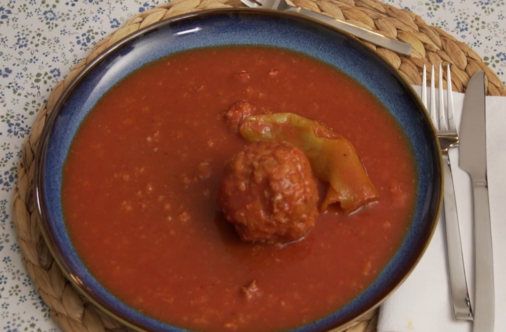 Hlavné jedlo: Zelené v červenom