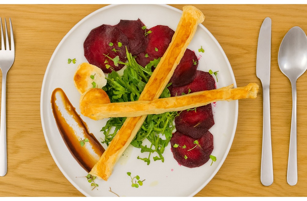 Carpacio z pečenej cvikly s kozím syrom