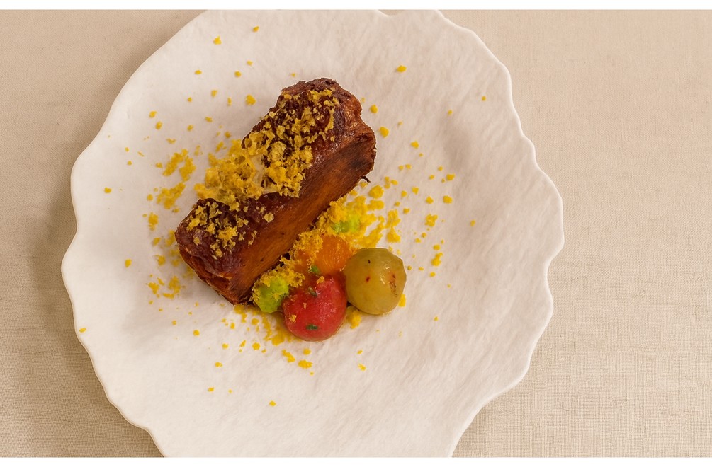 PREDJEDLO - Zemiakové pavé, cibuľový džem, zelená majonéza