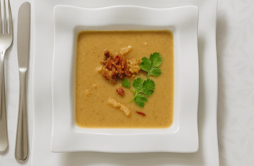 Hrachová polievka s údeným mäsom