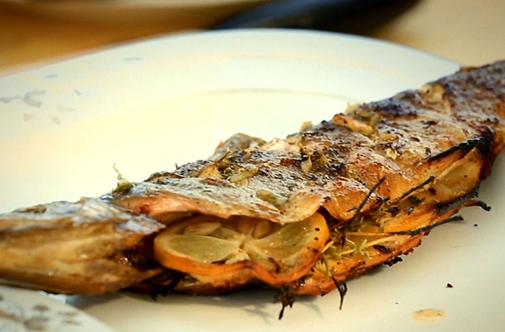 Hlavné jedlo: Grilované ryby so zelerovým pyré