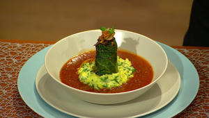 Plnený kelový list, zemiaková kaša