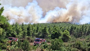 Lesné požiare v Grécku stále vyčíňajú. Predpovedaný dážď môže byť úľavou