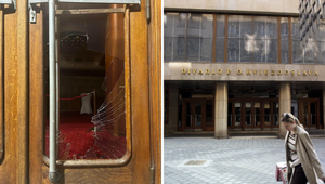 Bratislavské divadlo terčom útoku. Na DPOH rozmlátili dvere