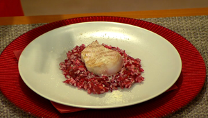 Cviklové rizoto so steakom z panenky