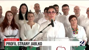 Lucia Ďuriš Nicholsonová a jej tím. Predstavenie novej strany Jablko