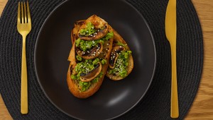 Hrianky s hráškom a šampiňónmi