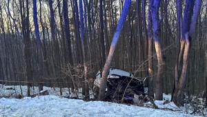 Auto skončilo zakliesnené medzi stromami, 79-ročný vodič nehodu neprežil