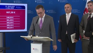 Tlačová beseda ministra práce Erika Tomáša o vyplácaní trinásteho dôchodku