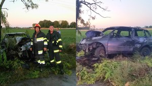 Z dobrovoľných hasičov sú hrdinovia. Mladíka vytiahli z horiaceho auta